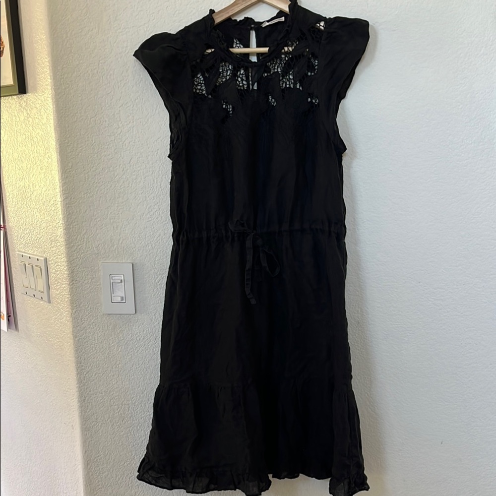 Ulla Johnson Amelie Black Linen Lace Dress - Medium 8 - Picture 2 of 8
